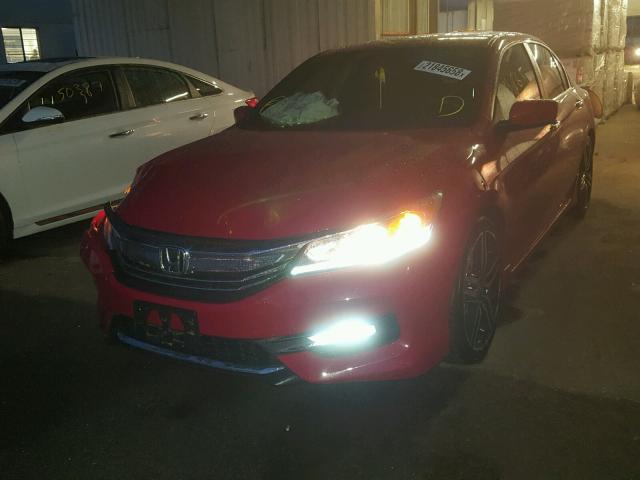 1HGCR2F13HA049022 - 2017 HONDA ACCORD SPO RED photo 2