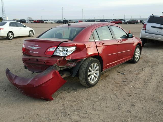 1C3CC5FB7AN140906 - 2010 CHRYSLER SEBRING LI RED photo 4