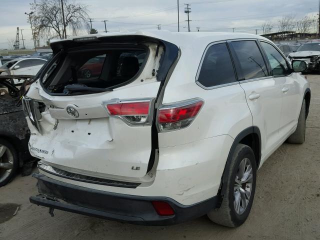 5TDZKRFH1ES032060 - 2014 TOYOTA HIGHLANDER WHITE photo 4