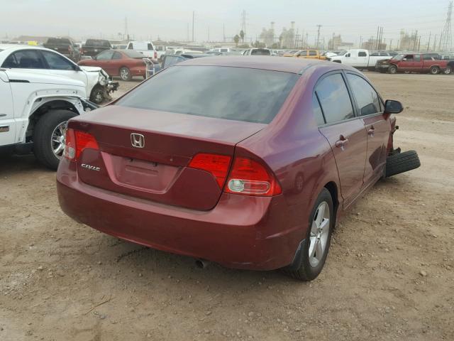 1HGFA16887L113733 - 2007 HONDA CIVIC EX RED photo 4