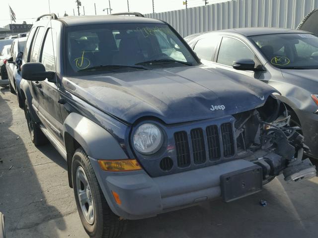 1J4GL48K65W652896 - 2005 JEEP LIBERTY SP BLUE photo 1