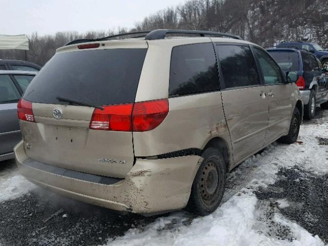 5TDZA23C24S100299 - 2004 TOYOTA SIENNA CE TAN photo 4