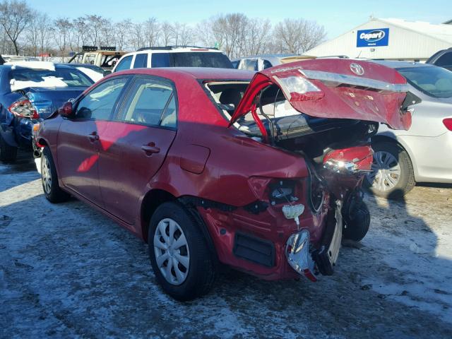 JTDBU4EE2B9169654 - 2011 TOYOTA COROLLA BA RED photo 3