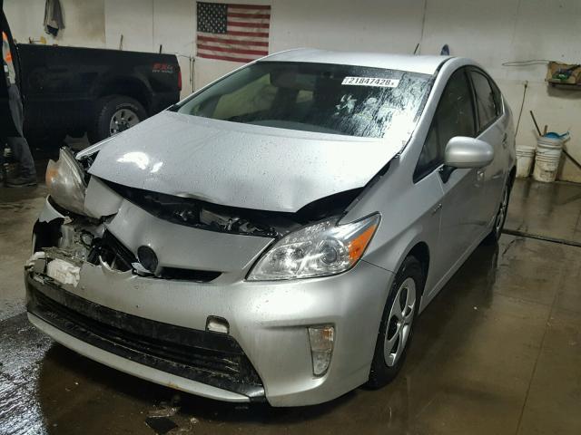 JTDKN3DU0C5453986 - 2012 TOYOTA PRIUS SILVER photo 2