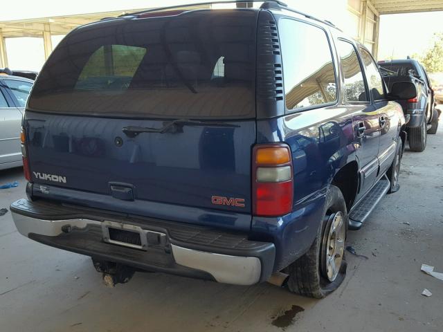 1GKEK13Z52J256586 - 2002 GMC YUKON BLUE photo 4