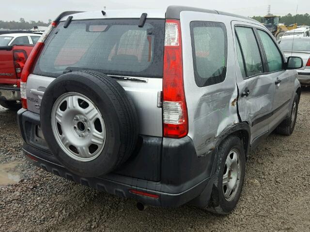 JHLRD68506C002288 - 2006 HONDA CR-V LX SILVER photo 4