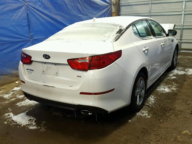 5XXGM4A7XFG436674 - 2015 KIA OPTIMA LX WHITE photo 4