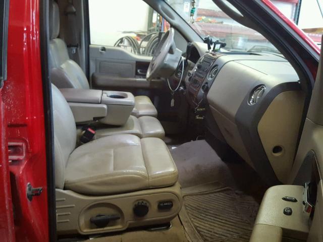 1FTPW14525FA24278 - 2005 FORD F150 SUPER RED photo 5