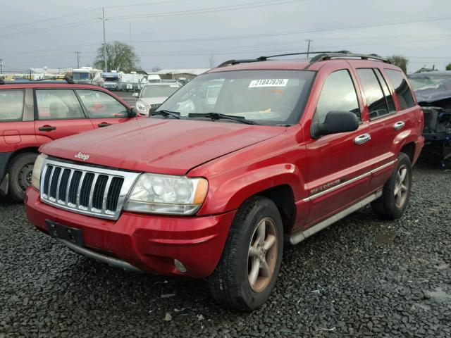 1J8GX68J54C113904 - 2004 JEEP GRAND CHER RED photo 2