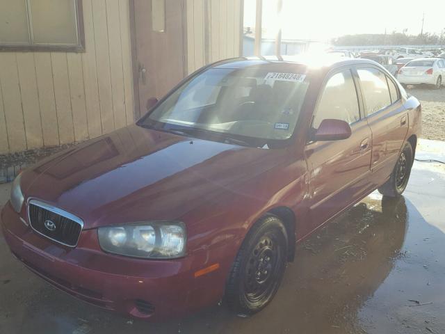 KMHDN45D42U438887 - 2002 HYUNDAI ELANTRA GL MAROON photo 2