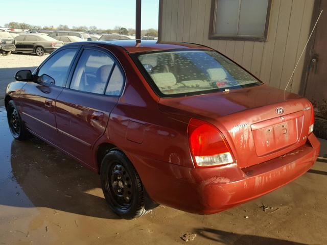 KMHDN45D42U438887 - 2002 HYUNDAI ELANTRA GL MAROON photo 3