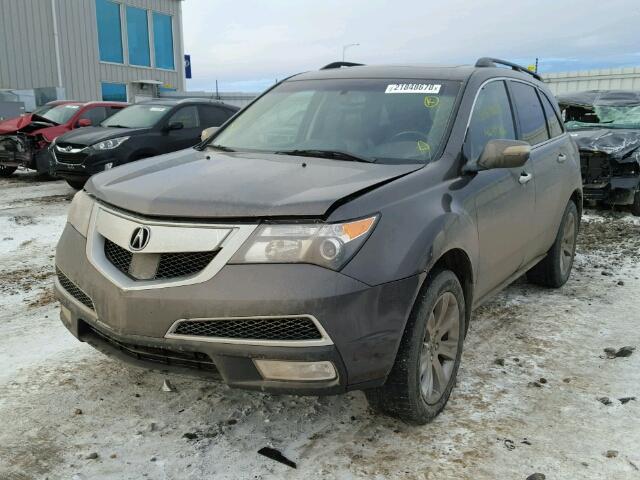 2HNYD2H76BH004681 - 2011 ACURA MDX ADVANC GRAY photo 2