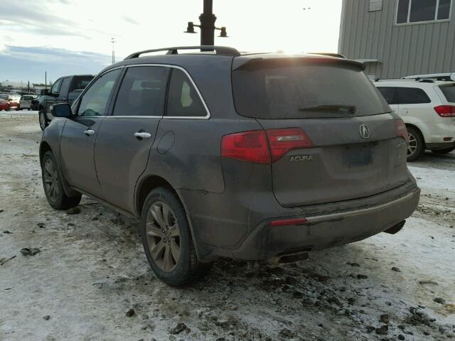 2HNYD2H76BH004681 - 2011 ACURA MDX ADVANC GRAY photo 3