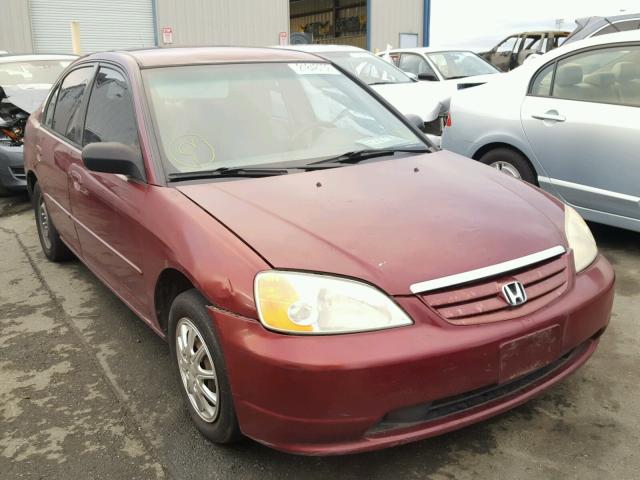 2HGES16512H505523 - 2002 HONDA CIVIC LX RED photo 1