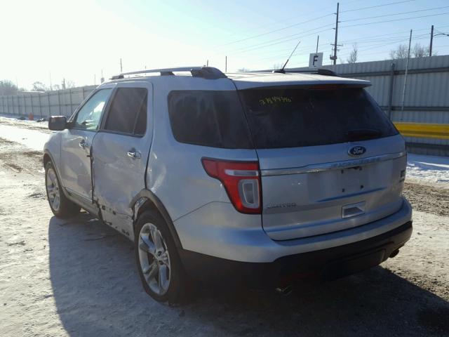 1FMHK8F86BGA18355 - 2011 FORD EXPLORER L SILVER photo 3