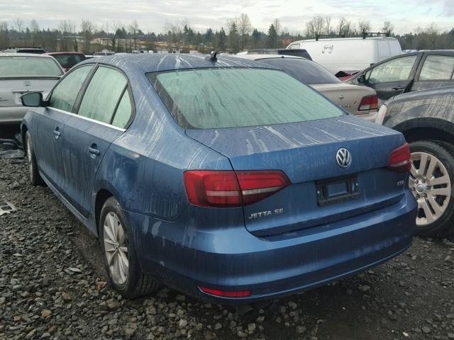 3VWD67AJXGM351874 - 2016 VOLKSWAGEN JETTA SE BLUE photo 3