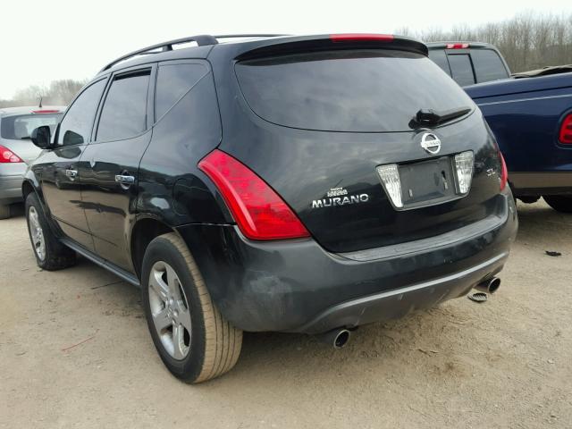 JN8AZ08T54W217575 - 2004 NISSAN MURANO SL BLACK photo 3