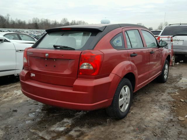 1B3HB28B97D134296 - 2007 DODGE CALIBER RED photo 4