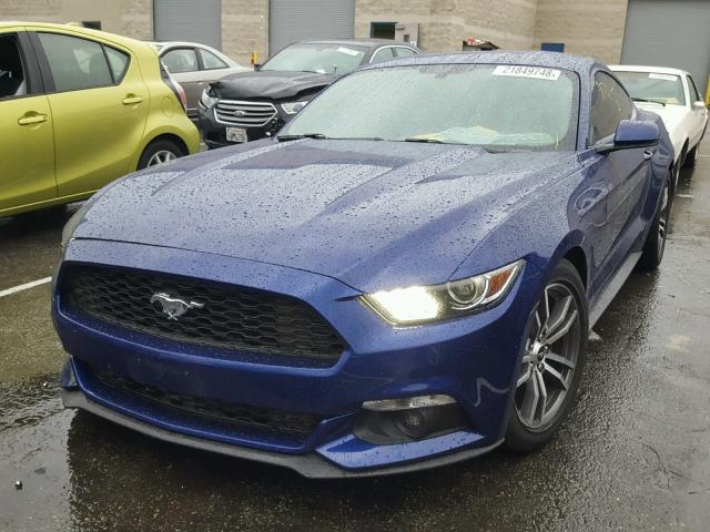 1FA6P8TH3G5274916 - 2016 FORD MUSTANG BLUE photo 2