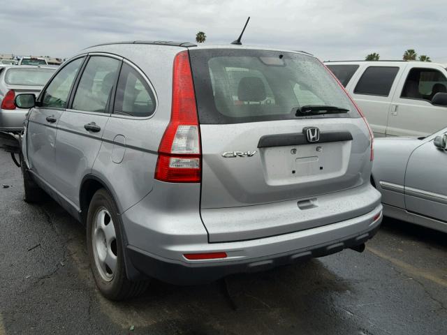 JHLRE3H39AC001899 - 2010 HONDA CR-V LX SILVER photo 3