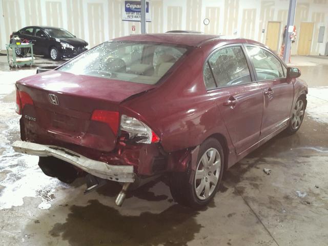 1HGFA16526L137904 - 2006 HONDA CIVIC LX MAROON photo 4