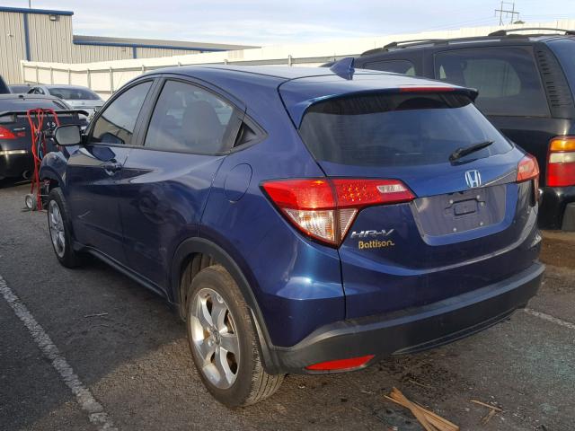 3CZRU5H38GM703676 - 2016 HONDA HR-V LX BLUE photo 3