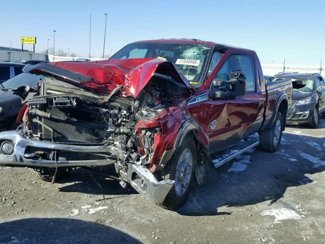 1FT8W3BT7FED53793 - 2015 FORD F350 SUPER BURGUNDY photo 2