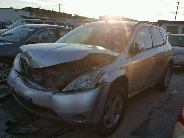 JN8AZ08T25W306957 - 2005 NISSAN MURANO SL SILVER photo 2