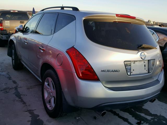 JN8AZ08T25W306957 - 2005 NISSAN MURANO SL SILVER photo 3