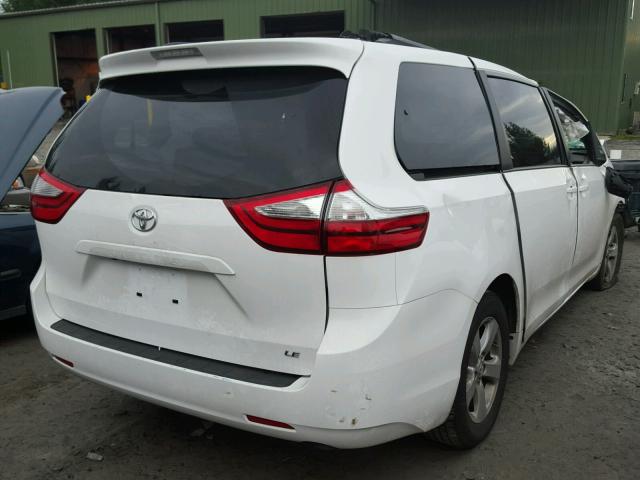 5TDKZ3DC3HS828931 - 2017 TOYOTA SIENNA LE WHITE photo 4