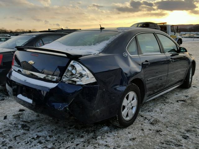 2G1WT57N491190038 - 2009 CHEVROLET IMPALA 1LT BLUE photo 4