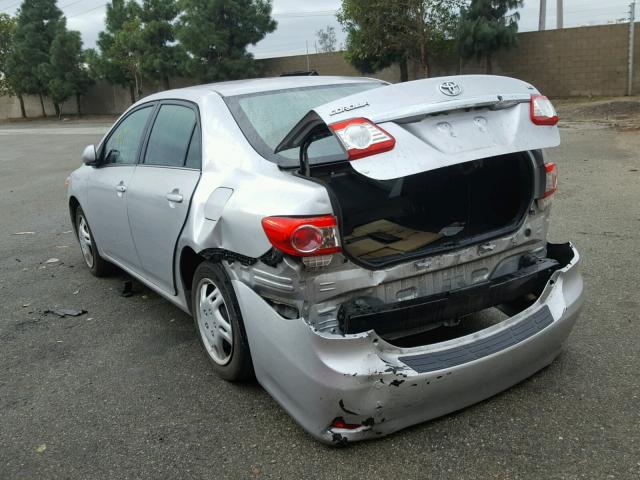 5YFBU4EE2DP181199 - 2013 TOYOTA COROLLA BA SILVER photo 3