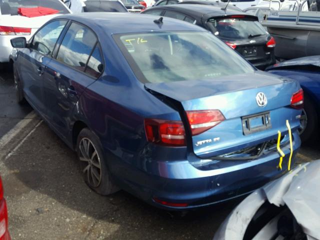 3VWD67AJ1GM402744 - 2016 VOLKSWAGEN JETTA SE BLUE photo 3