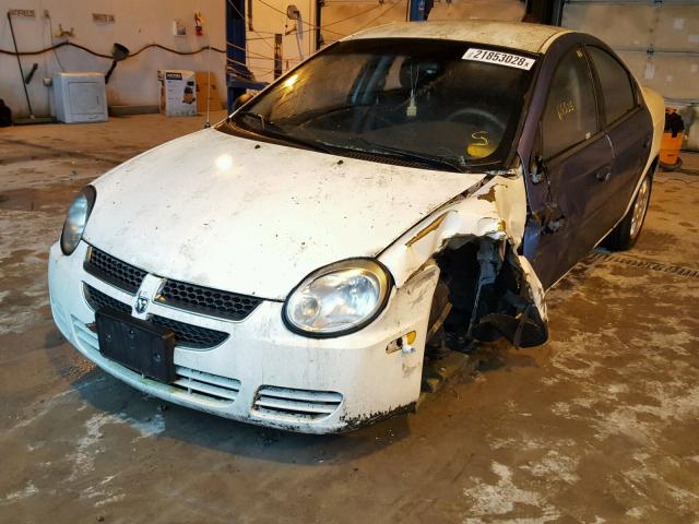 1B3ES56C95D285961 - 2005 DODGE NEON SXT WHITE photo 2