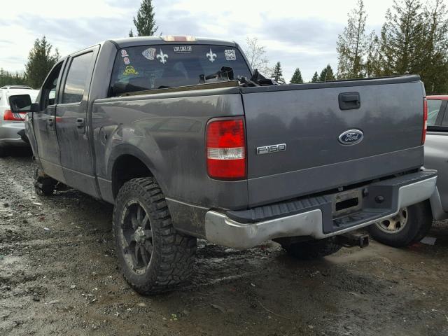 1FTRW14W05FA49259 - 2005 FORD F150 SUPER GRAY photo 3