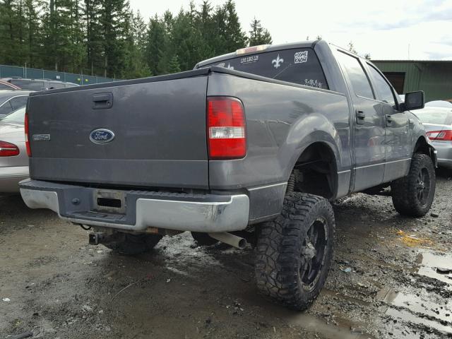 1FTRW14W05FA49259 - 2005 FORD F150 SUPER GRAY photo 4