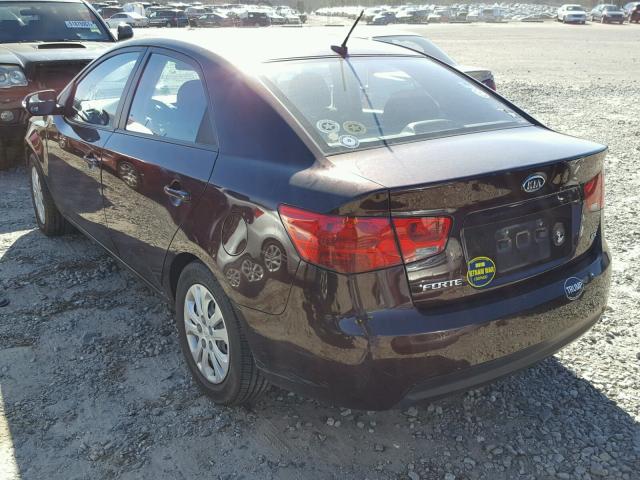 KNAFU4A27A5821457 - 2010 KIA FORTE EX MAROON photo 3