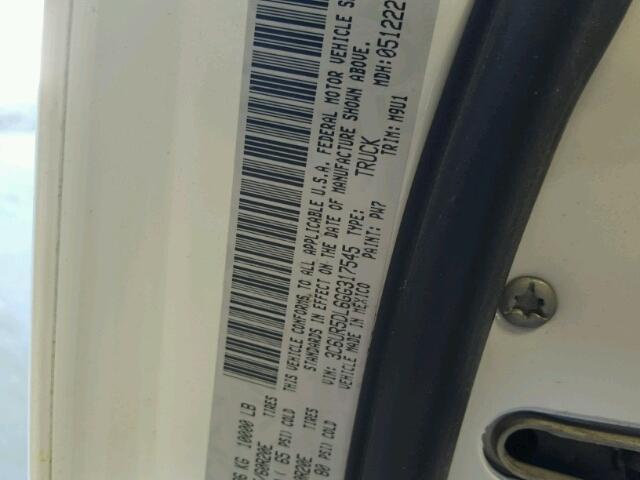 3C6UR5DL6GG317545 - 2016 RAM 2500 SLT WHITE photo 10