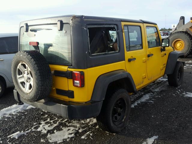 1J4BZ3H13BL545506 - 2011 JEEP WRANGLER U YELLOW photo 4