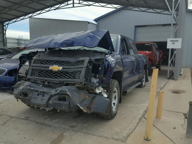 3GCUKPEH9EG415873 - 2014 CHEVROLET SILVERADO BLUE photo 2