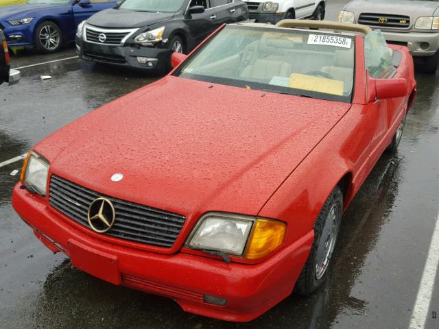 WDBFA66EXMF030668 - 1991 MERCEDES-BENZ 500 SL RED photo 2