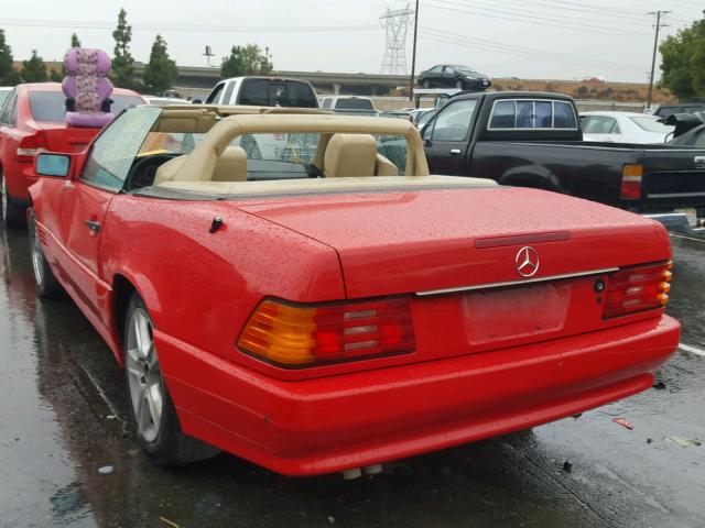 WDBFA66EXMF030668 - 1991 MERCEDES-BENZ 500 SL RED photo 3