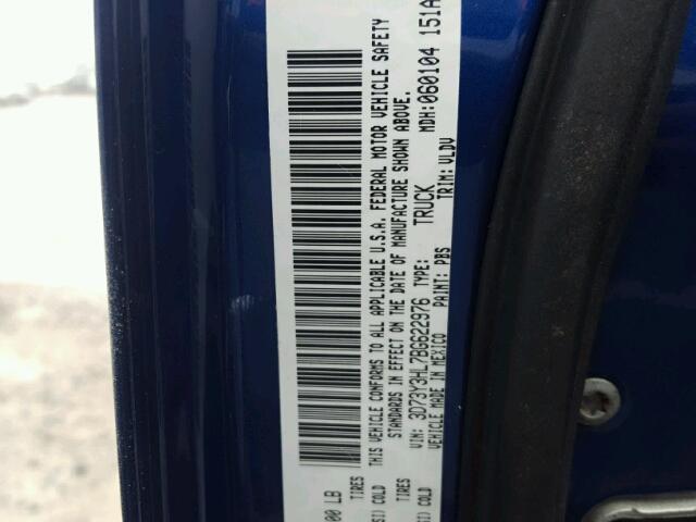 3D73Y3HL7BG622976 - 2011 DODGE RAM 3500 BLUE photo 10