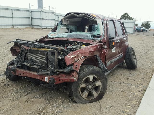 1J8GN28K48W186113 - 2008 JEEP LIBERTY SP BURGUNDY photo 2