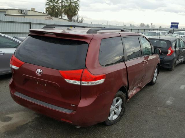 5TDKK3DC4CS200034 - 2012 TOYOTA SIENNA LE RED photo 4