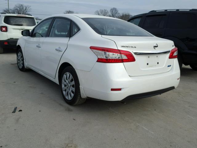 3N1AB7APXDL729976 - 2013 NISSAN SENTRA S WHITE photo 3