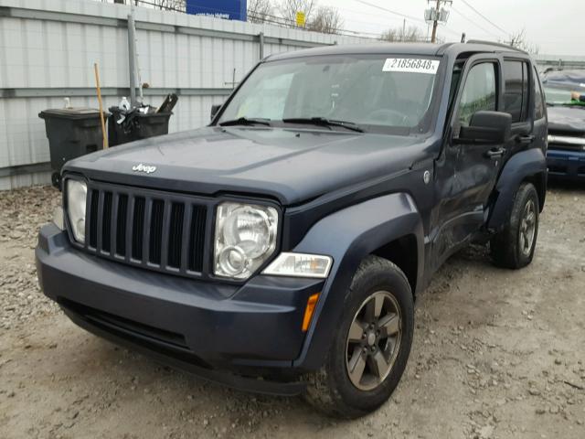 1J8GN28K38W279673 - 2008 JEEP LIBERTY SP BLUE photo 2