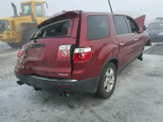 1GKEV33718J145379 - 2008 GMC ACADIA SLT RED photo 4