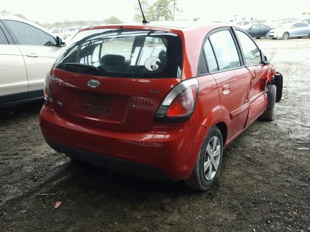 KNADH5A34A6647898 - 2010 KIA RIO LX RED photo 4