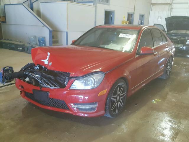 WDDGF4HB5DR280726 - 2013 MERCEDES-BENZ C 250 RED photo 2